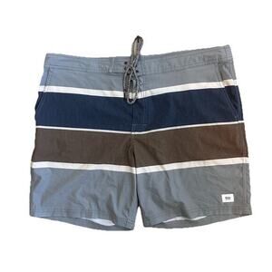 Katin Heritage Collection Board Shorts Men Size 38 Porto‎ Stripes Gray not lined